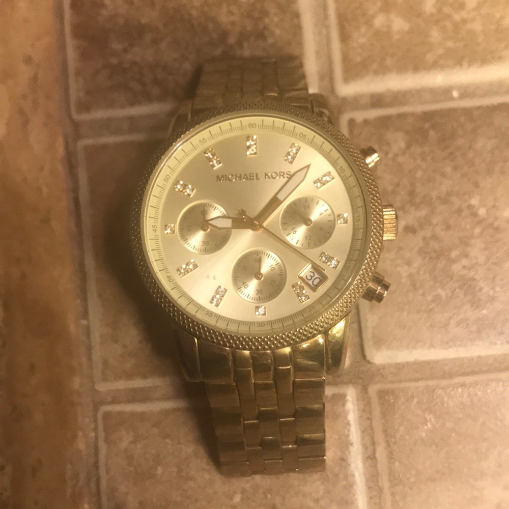 Michael Kors gold chronograph watch